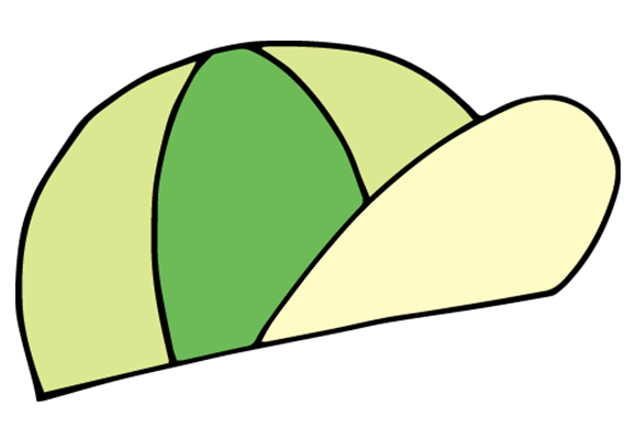 「キャップ（緑色）・帽子」のフリーイラスト