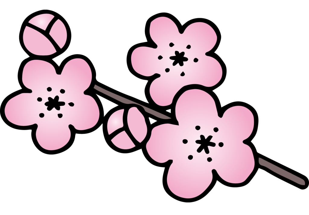 「桃の花・ひな祭り」のフリーイラスト