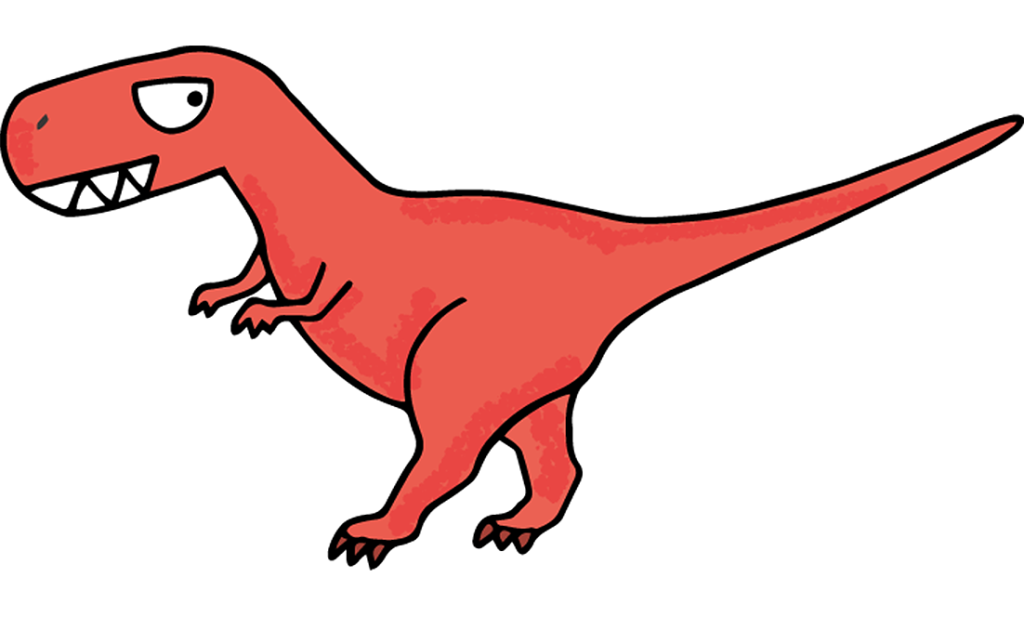 「恐竜・赤」のフリーイラスト