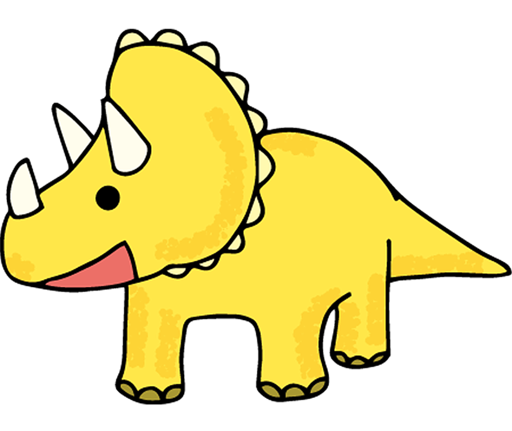 「恐竜・黄色」のフリーイラスト