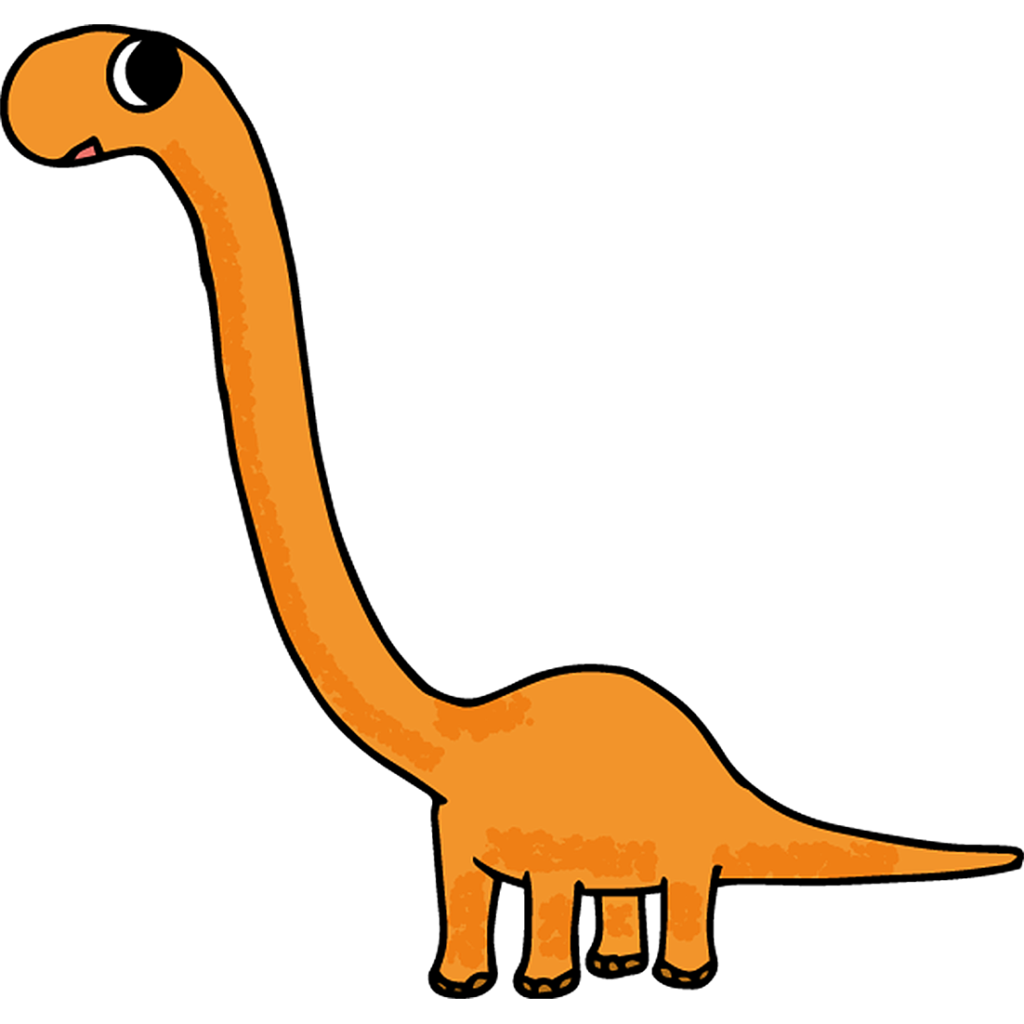 「恐竜・オレンジ」のフリーイラスト