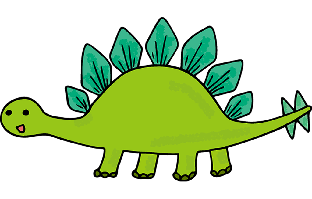「恐竜・緑」のフリーイラスト