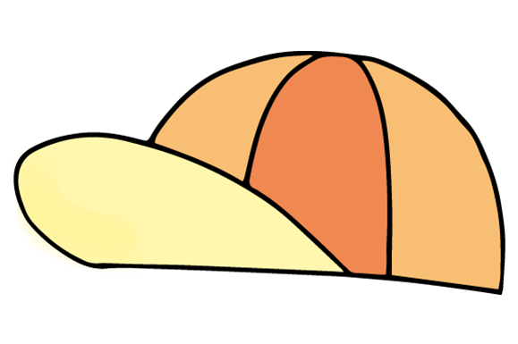 「キャップ（オレンジ色）・帽子」のフリーイラスト