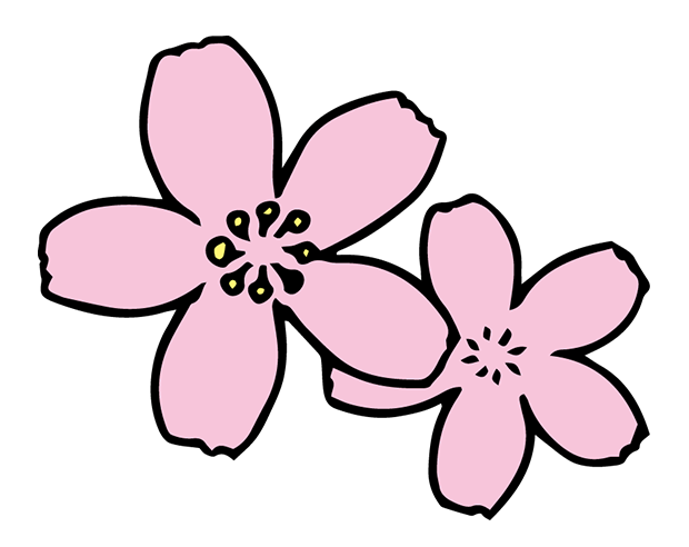 「桜の花・春の植物」のフリーイラスト