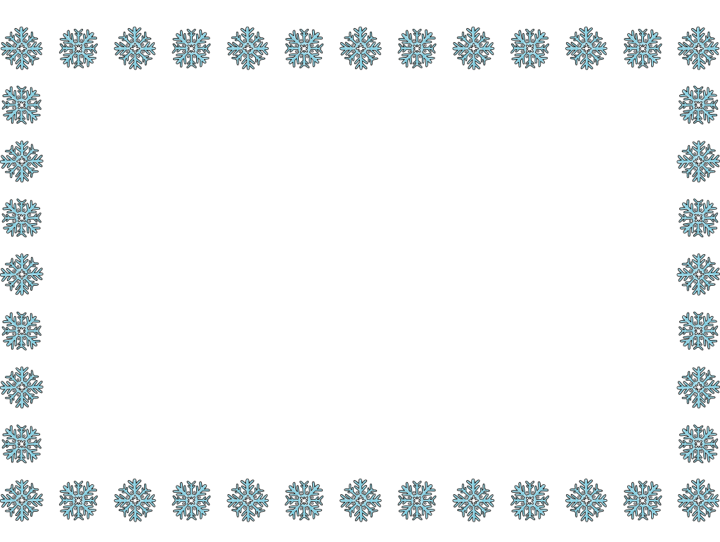 「雪の結晶・スクエアー型」のフレーム素材・飾り枠フリーイラスト