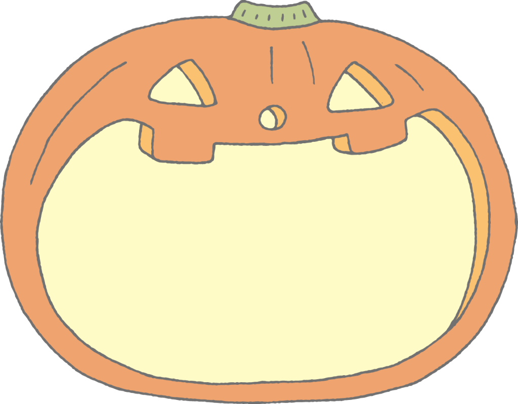 「ジャックオーランタン（ハロウィンのかぼちゃ）」のフレーム素材・飾り枠フリーイラスト