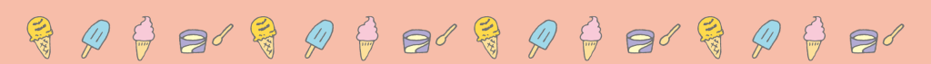 「アイスクリーム（上ライン）」の罫線・飾り罫フリーイラスト