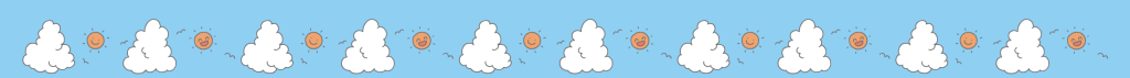 「入道雲と太陽・夏（上ライン）」の罫線・飾り罫フリーイラスト